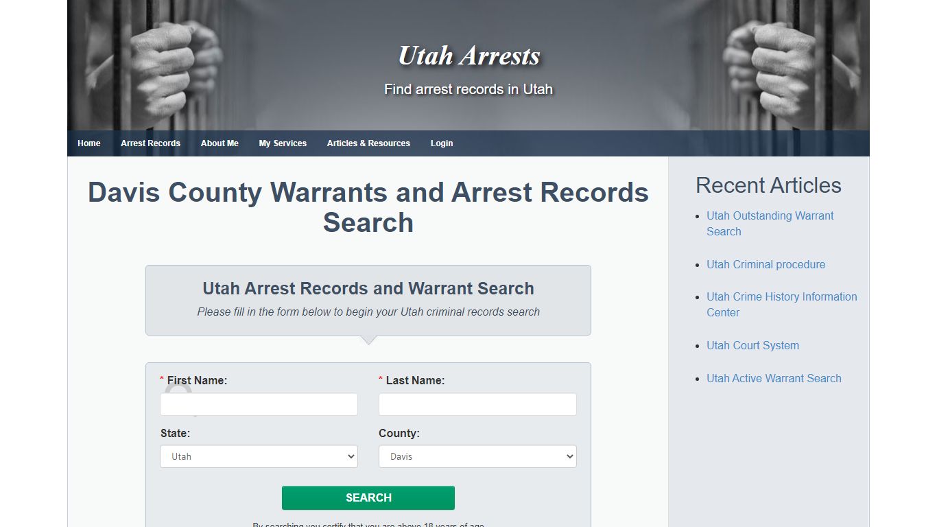 Davis County Warrants and Arrest Records Search - Utah Arrests