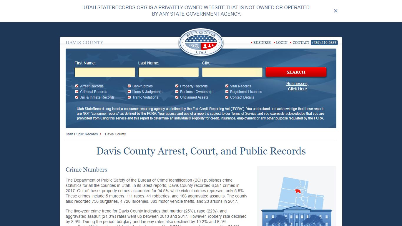 Davis County Arrest, Court, and Public Records
